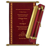 Royal Velvet Scrolls, Burgundy Gold Scrolls, Scroll Invites USA, Scroll Anniversary Invitations, Scroll Invitations London, Scroll Wedding Invitations New York