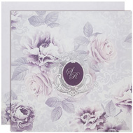Purple theme floral wedding cards, cheap indian wedding invitation cards, Kankotris New York, Wedding Invitation mumbai