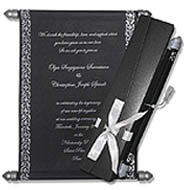 Black Scroll Invitations, Scroll Bridal Shower Invitations, Scroll Wedding Invitations Dorset, Buy Scroll Invitations San Jose