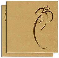 Indian Wedding Invites, Hindu Wedding cards. Gold theme, Ganesha Symbol