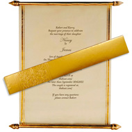 Exclusive Scroll Invitation, Scroll Invitations with box, Gold theme scrolls
