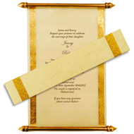 Off white Scroll Invitation, Scroll Invitations with box, Small size scrolls