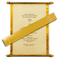 Classic Scroll Invitation, Scroll Invitations with box, Gold theme scrolls