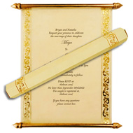Cream Gold Scroll Invitation, Scroll Wedding Invitations with box