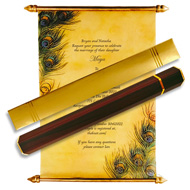 Colorful Scroll Invitation, Royal Scroll Wedding Invitations with Brown case