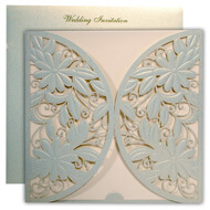 Lasercut invitations online, Flowery engraved invitation