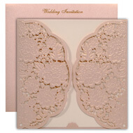 Laser cut flower theme wedding cards, Buy Muslim wedding cards online