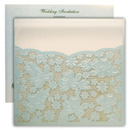 Buy laser cut wedding cards, Light Blue theme, Buy lasercut wedding cards mumbai