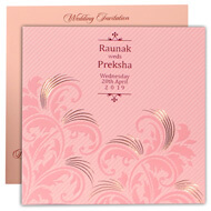 Light Pink Indian wedding cards online, Buy Hindu Wedding Invitations