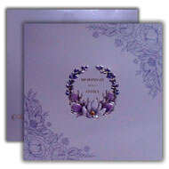 Purple Laser cut cards, Floral Background, Shop Indian Wedding cards