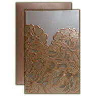 Rose Gold Metallic Wedding Invitations, Floral Laser cut Wedding Invitations